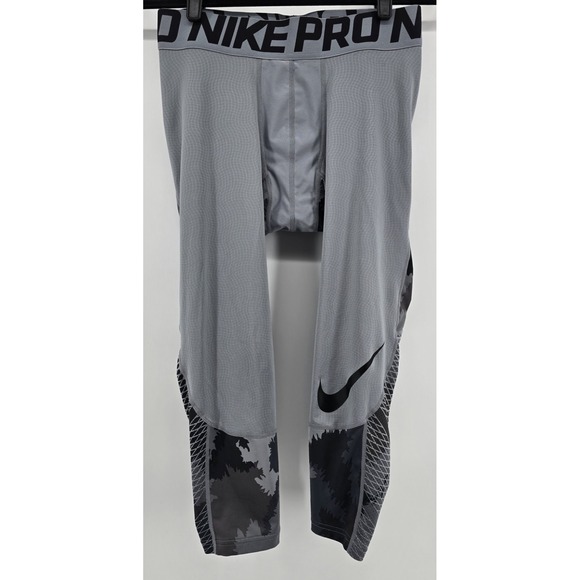 Nike Pro Hypercool Camo Compression Tights Mens M Camo Gray Gym Sport Pants - Picture 1 of 4